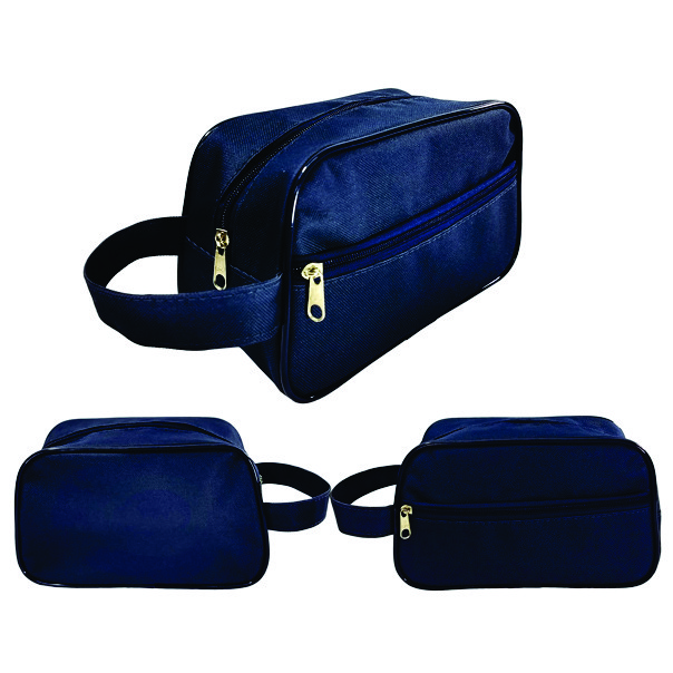 NECESSAIRE EM POLIÉSTER 600 COM BOLSO FRONTAL COM ZIPER E PEGA LATERAL 22X13X10CM NC238J