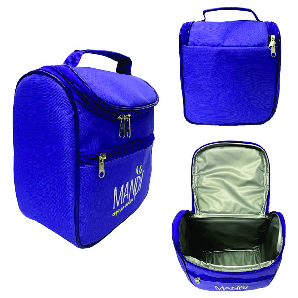 BOLSA TÉRMICA EM NYLON 70 PLASTIFICADO 19X21X11CM COM BOLSO FRONTAL 4L BT240B3 BOLSA TÉRMICA
