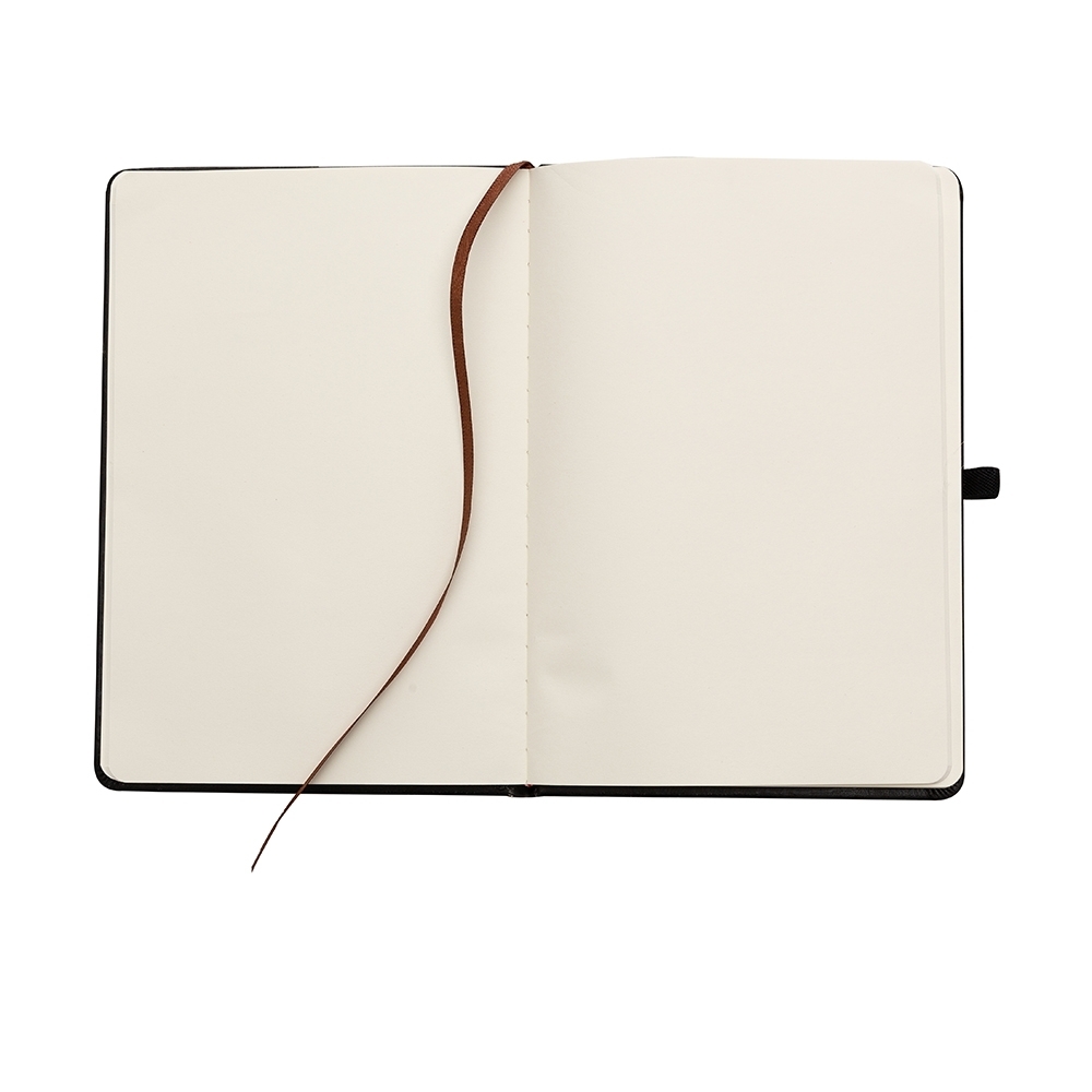 MOLESKINE COURO SINTÉTICO ESTONADO SEM PAUTA COM DETALHE NA ALÇA 21X14CM  BA159D