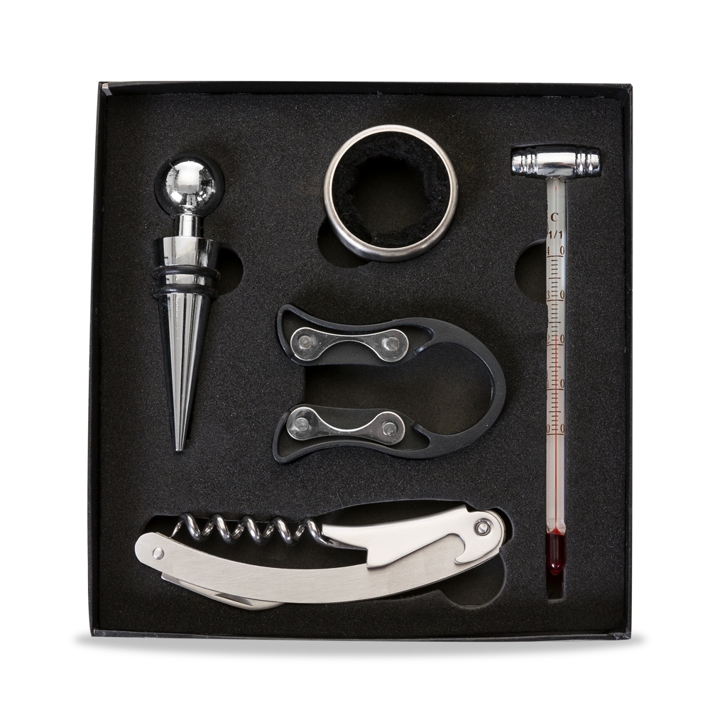 KIT VINHO 5 PCS NO ESTOJO PERSONALIZADO KTV220