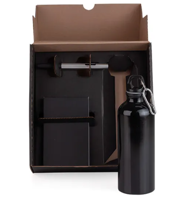 KIT ONBOARDING COM GARRAFA 500ML BLOCO DE ANOTAÇÕES 14X8CM E CANETA  KT181A