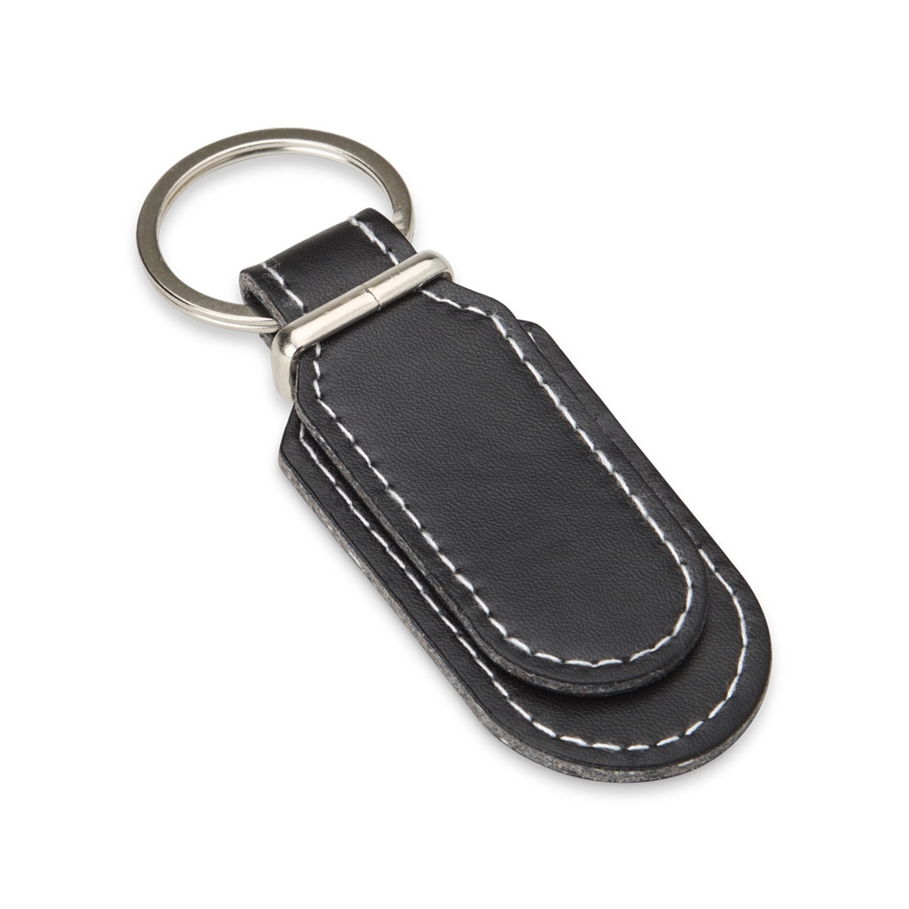 chaveiro metal em couro