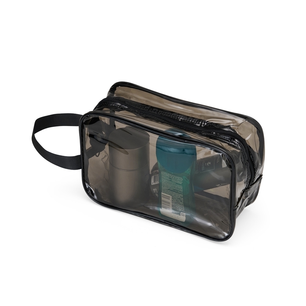 NECESSAIRE TRANSPARENTE COM ACABAMENTO EM NYLON 23X15X11CM NC238H