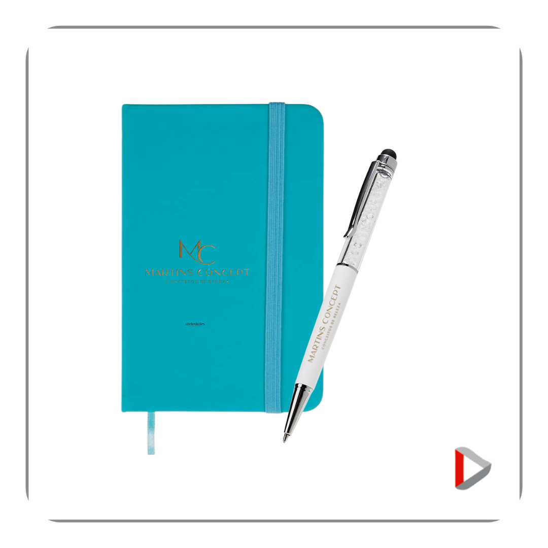 KIT CANETA E MOLESKINE
