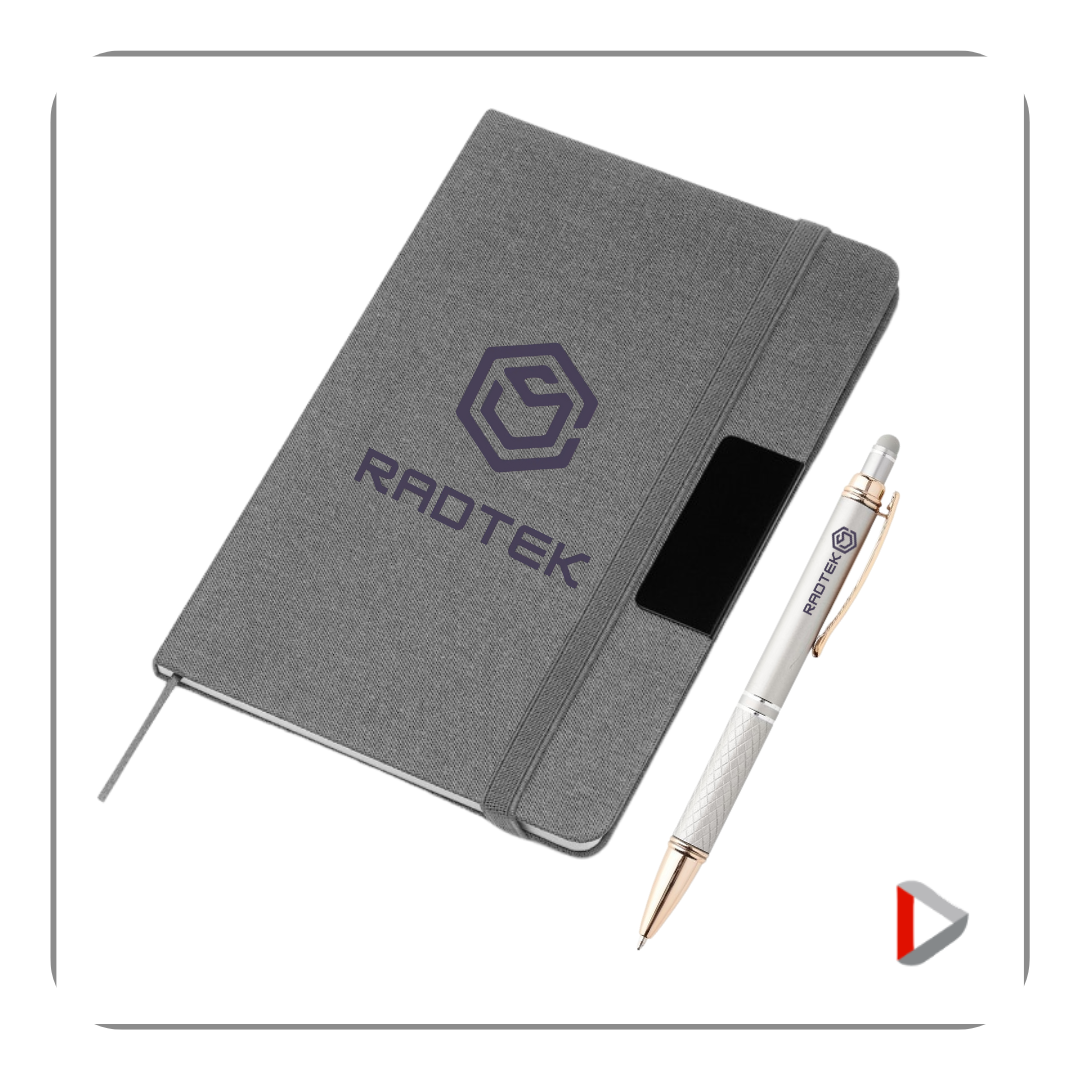 KIT CANETA METAL TOUCH E MOLESKINE 14X21CM EM RPET