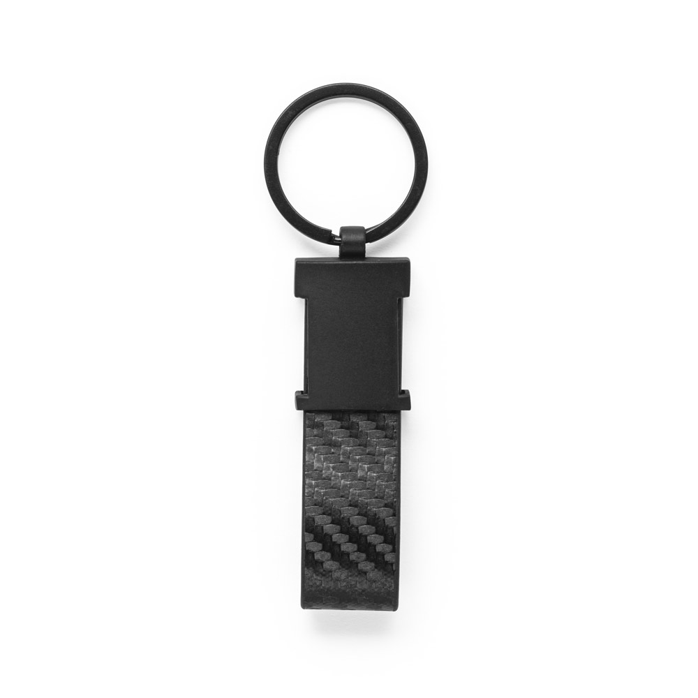 CHAVEIRO EM COURO SINTÉTICO TEXTURA FIBRA DE CARBONO E METAL CH171E