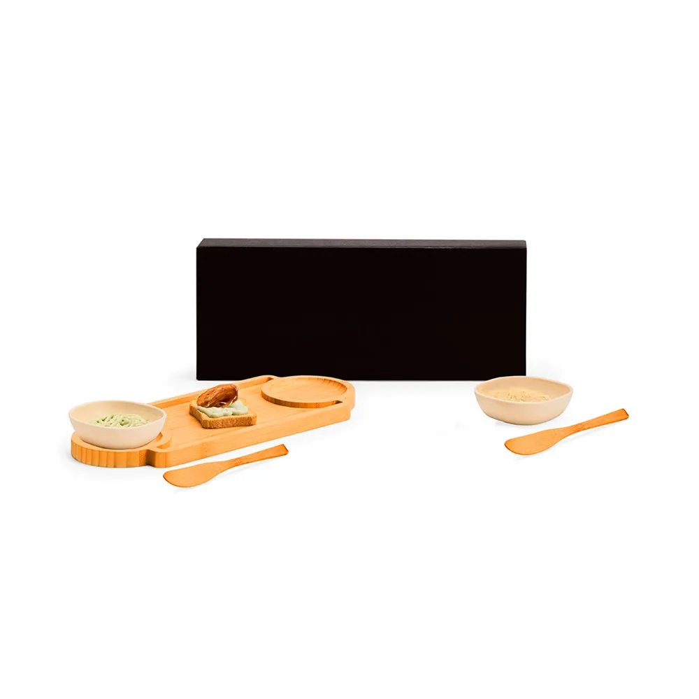 KIT PETISCO EM BAMBU 5 PEÇAS KTP228