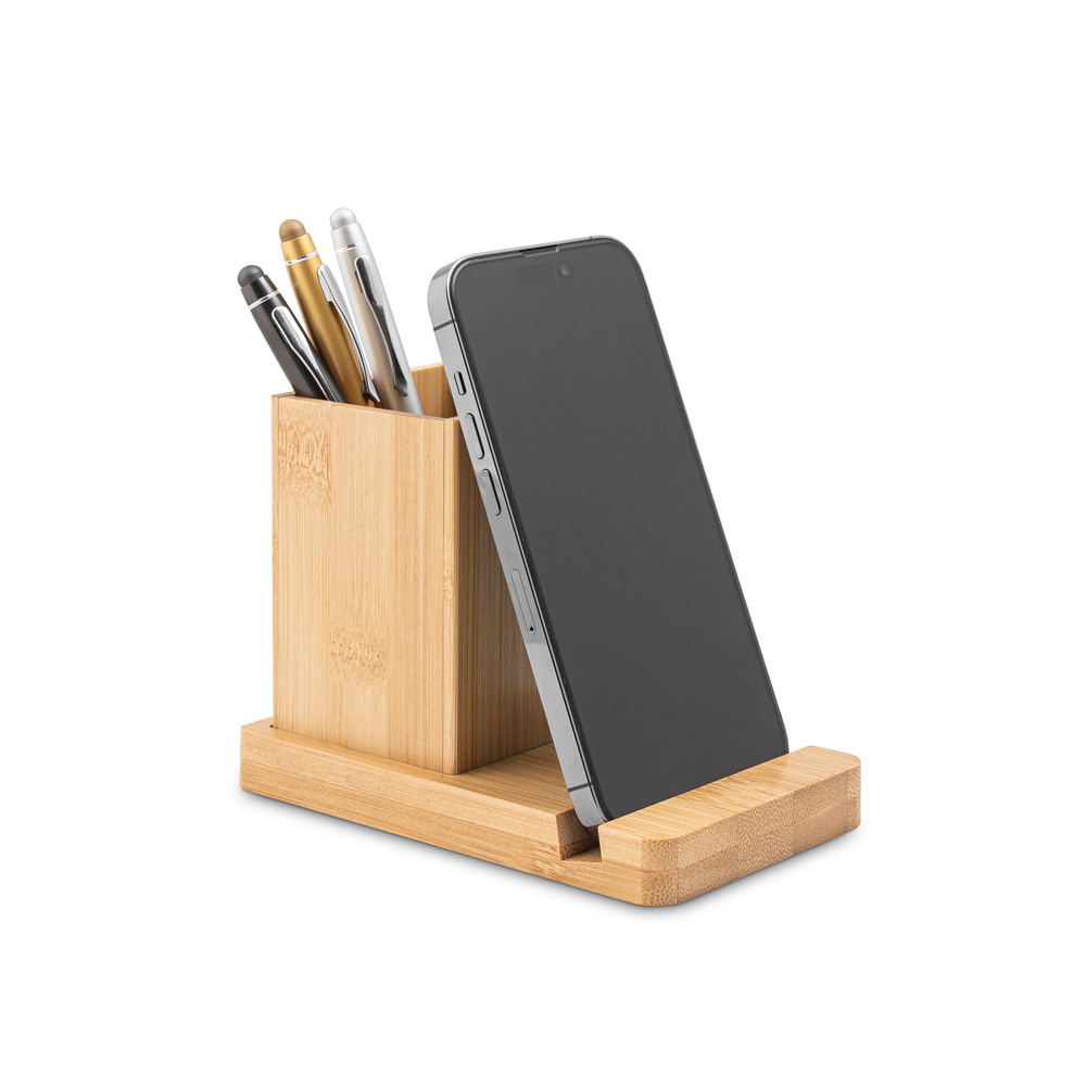 PORTA CANETA COM SUPORTE PARA CELULAR EM BAMBU PLC184B PORTA CANETA COM SUPORTE PARA CELULAR EM BAMBU PLC184B